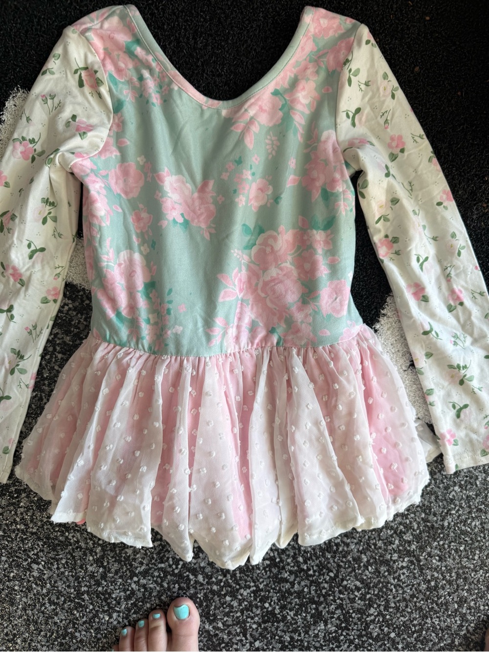 cheeky plum Pink & Mint Floral Ballet Tunic